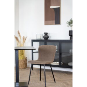 Fano Cafebord, melamin, mørk stenlook, sort metal base, 70x70x75 cm - Billede 7