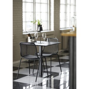 Fano Cafebord, melamin, mørk stenlook, sort metal base, 70x70x75 cm - Billede 9