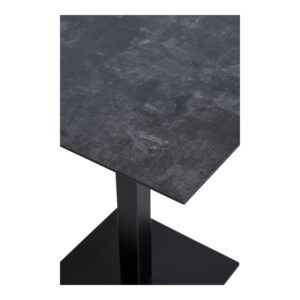 Fano Cafebord, melamin, mørk stenlook, sort metal base, 70x70x75 cm - Billede 3