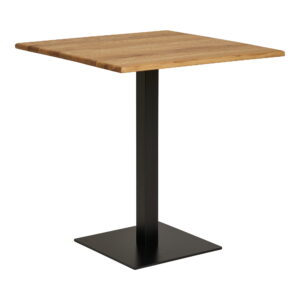 Alternative view of Lignano Cafebord, egetræ, sort metal base, 70x70x75 cm