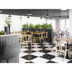 Lignano Cafebord, egetræ, sort metal base, 70x70x75 cm - Billede 7