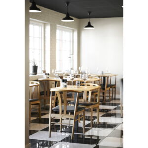 Lignano Cafebord, egetræ, sort metal base, 70x70x75 cm - Billede 8