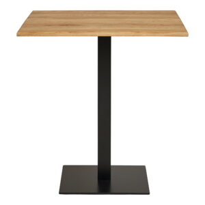 Lignano Cafebord, egetræ, sort metal base, 70x70x75 cm