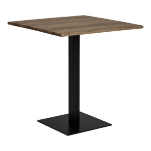 Alternative view of Lignano Cafebord, smoked eg, sort metal base, 70x70x75 cm