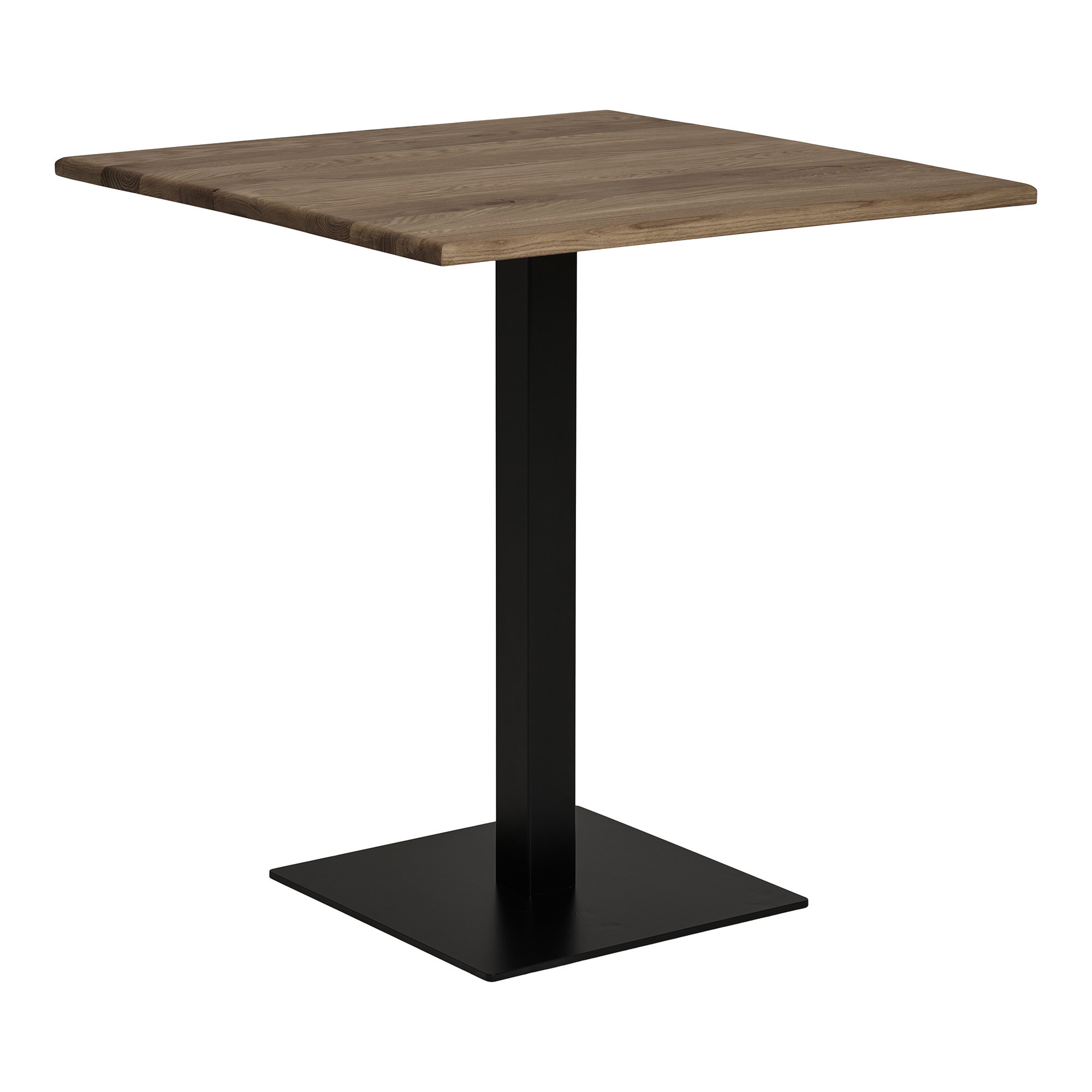 Lignano Cafebord, smoked eg, sort metal base, 70x70x75 cm - Billede 2