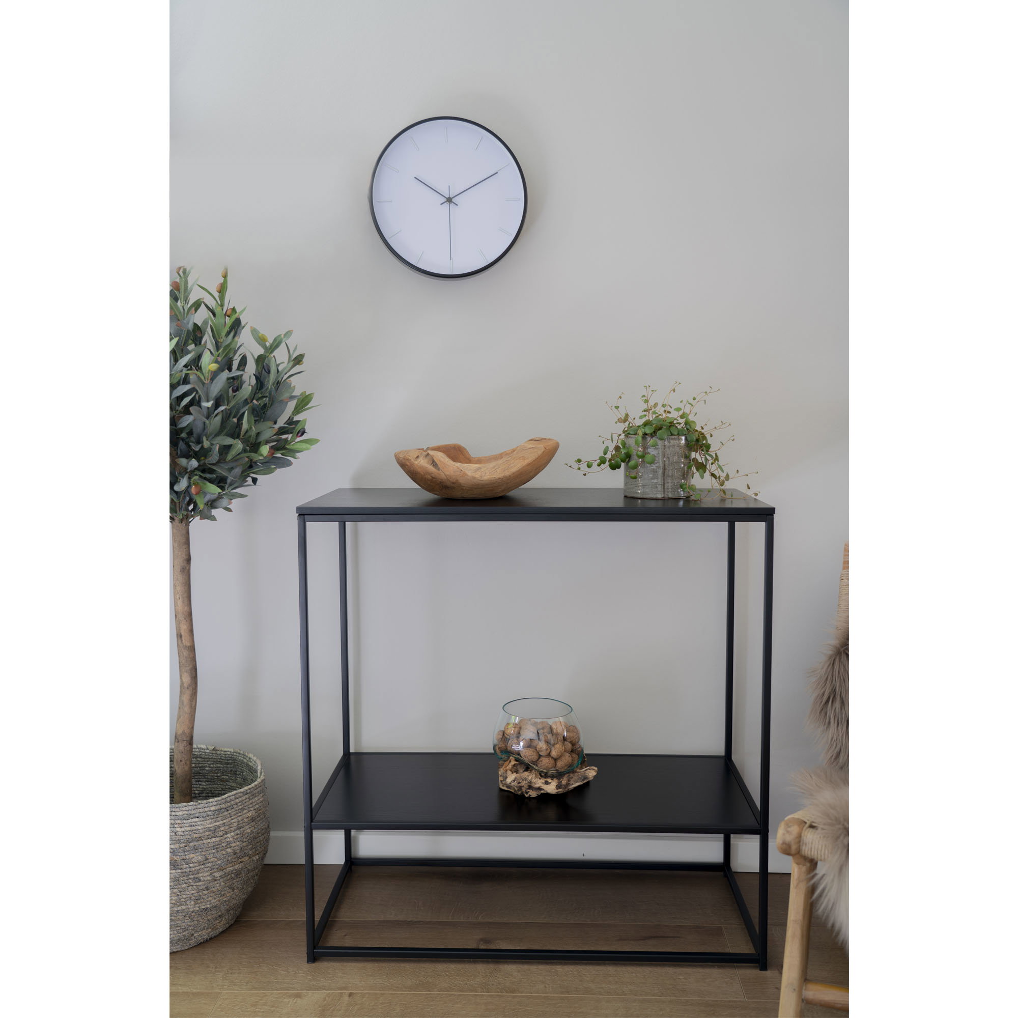 Vita Konsolbord, 2 hylder, sort, sort stel, 80x36x80 cm - Billede 8