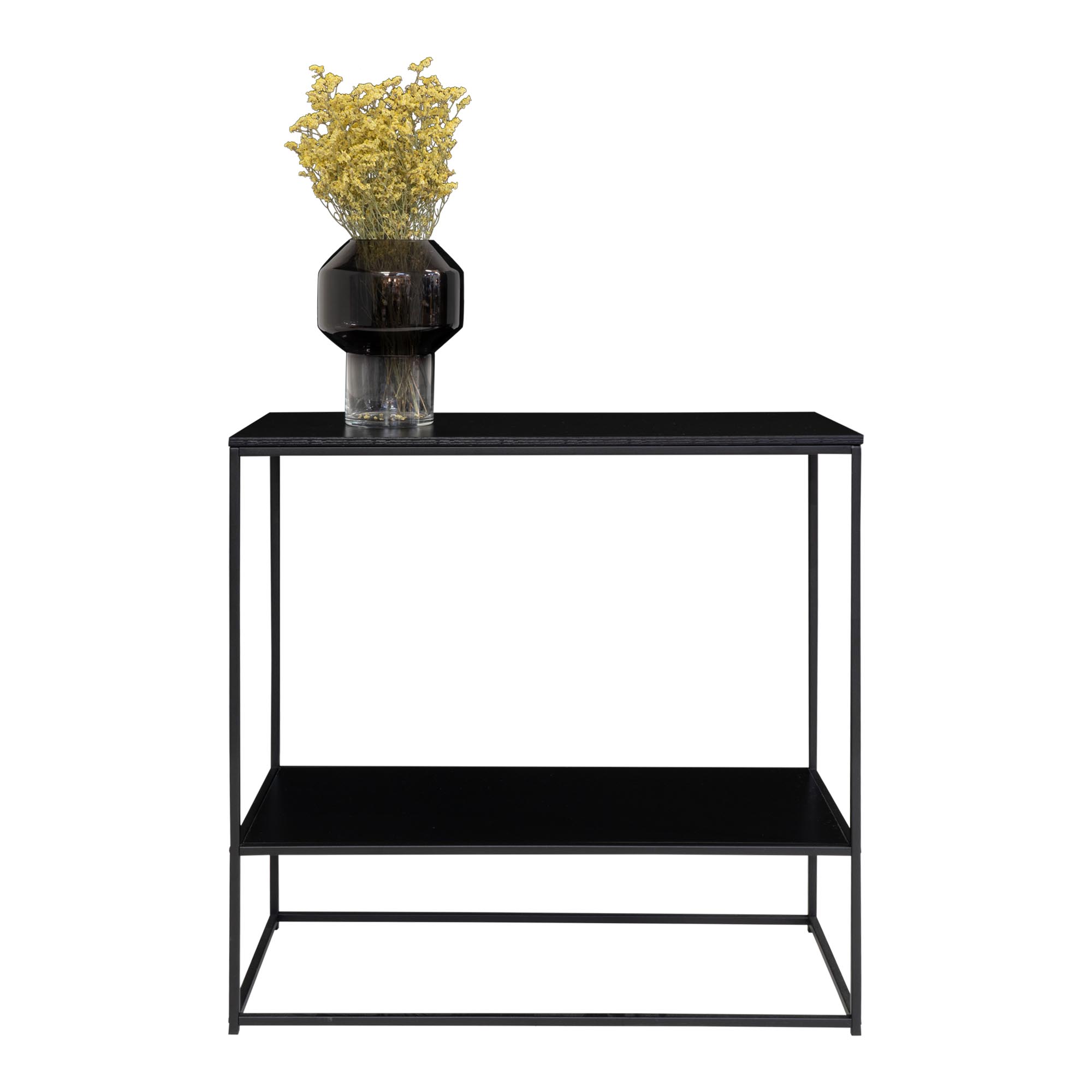 Vita Konsolbord, 2 hylder, sort, sort stel, 80x36x80 cm - Billede 3