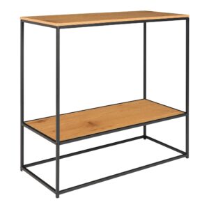 Alternative view of Vita Konsolbord,2 hylder, egetræslook, sort stel, 80x36x80 cm