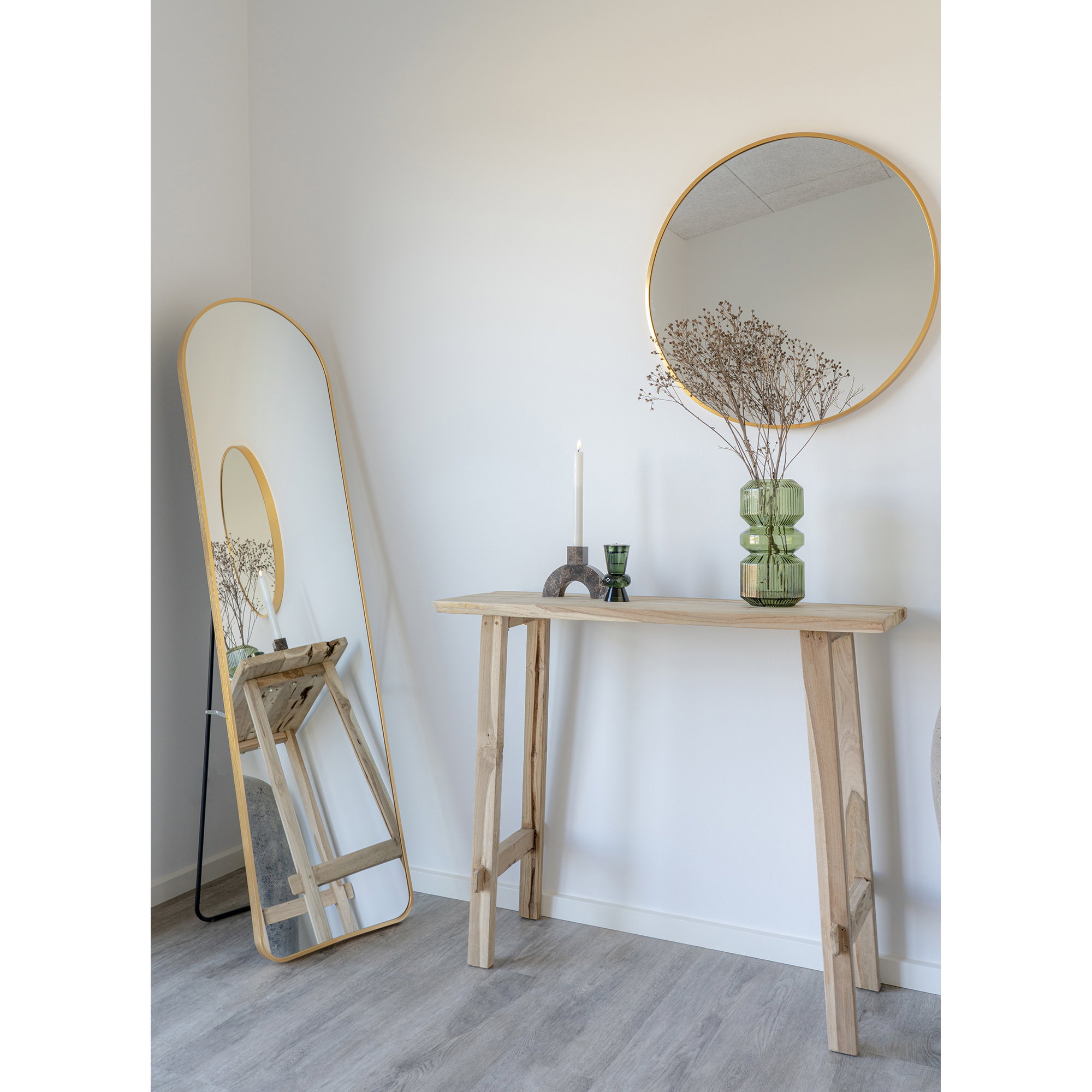 Girona Konsolbord, teak, natur, 90x30x80 cm - Billede 8