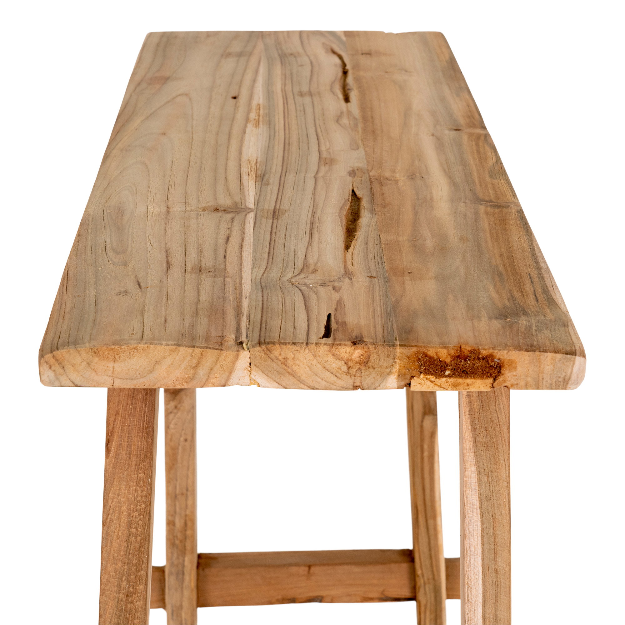 Girona Konsolbord, teak, natur, 90x30x80 cm - Billede 4