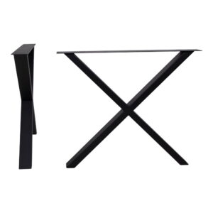 Nimes Bordben, ben til spisebord pulverlakeret sort, design X, 8x86x70,8 cm