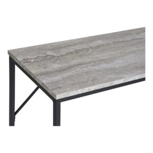Vita Konsolbord, 1 hylde, travertin look, sort stel, 110x26x80 cm - Billede 4