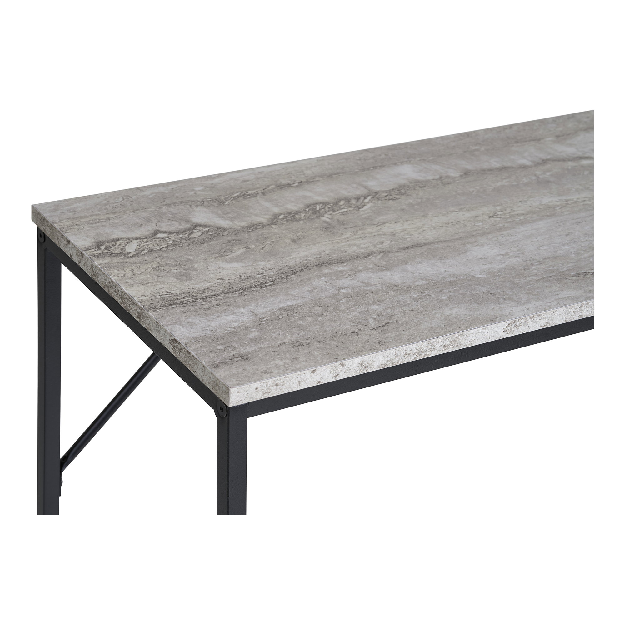 Vita Konsolbord, 1 hylde, travertin look, sort stel, 110x26x80 cm - Billede 4