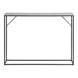 Vita Konsolbord, 1 hylde, travertin look, sort stel, 110x26x80 cm