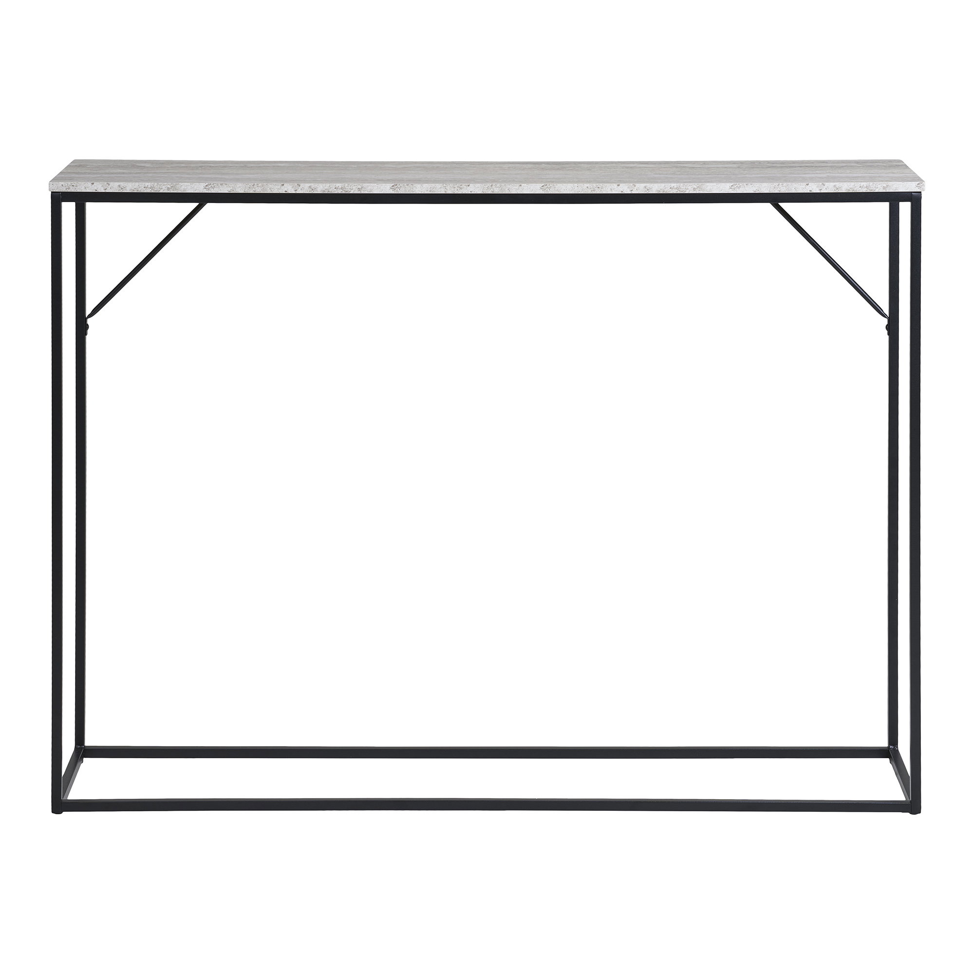Vita Konsolbord, 1 hylde, travertin look, sort stel, 110x26x80 cm