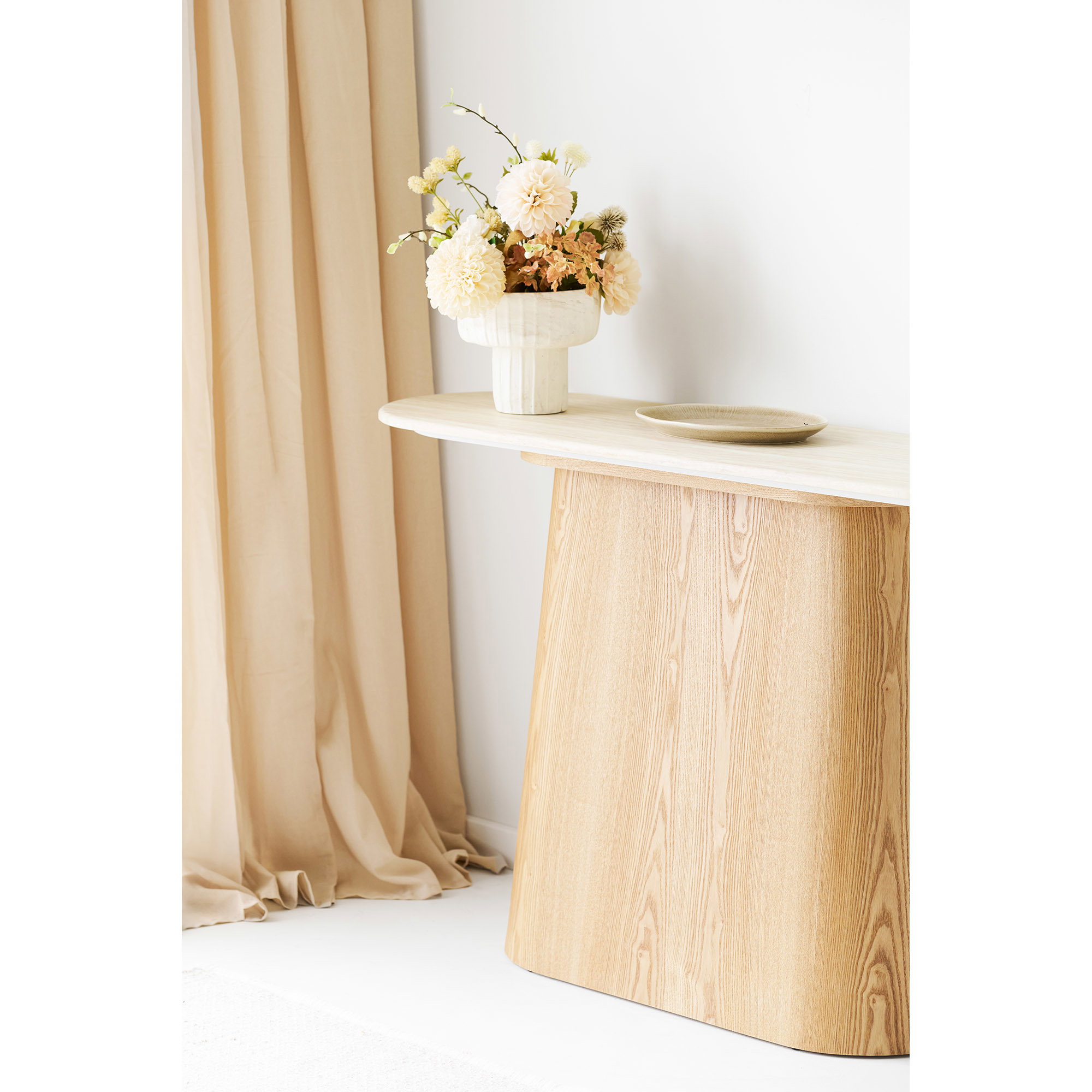 Larvik Konsol, granit/askefiner, natur/off white, 130x40x78 cm - Billede 10