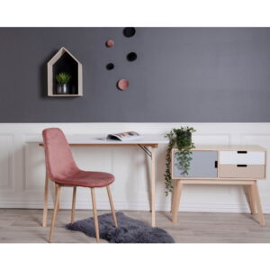 Vojens Skrivebord, skrivebord i hvid og natur, 120x60x75 cm - Billede 6