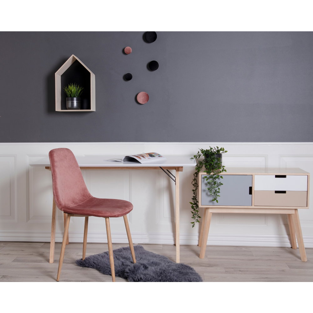 Vojens Skrivebord, skrivebord i hvid og natur, 120x60x75 cm - Billede 6