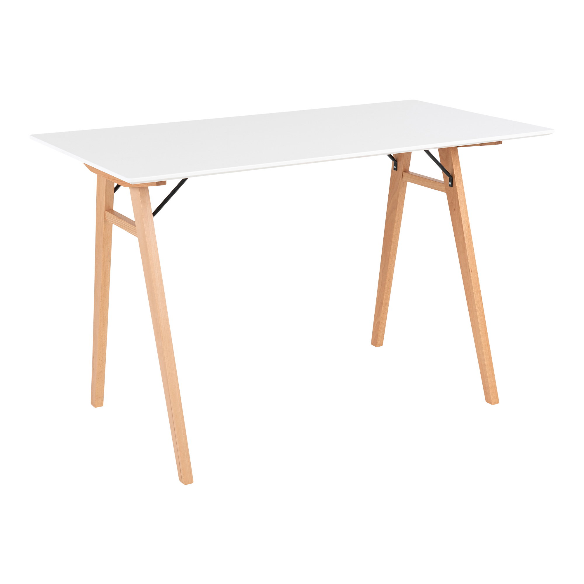 Vojens Skrivebord, skrivebord i hvid og natur, 120x60x75 cm