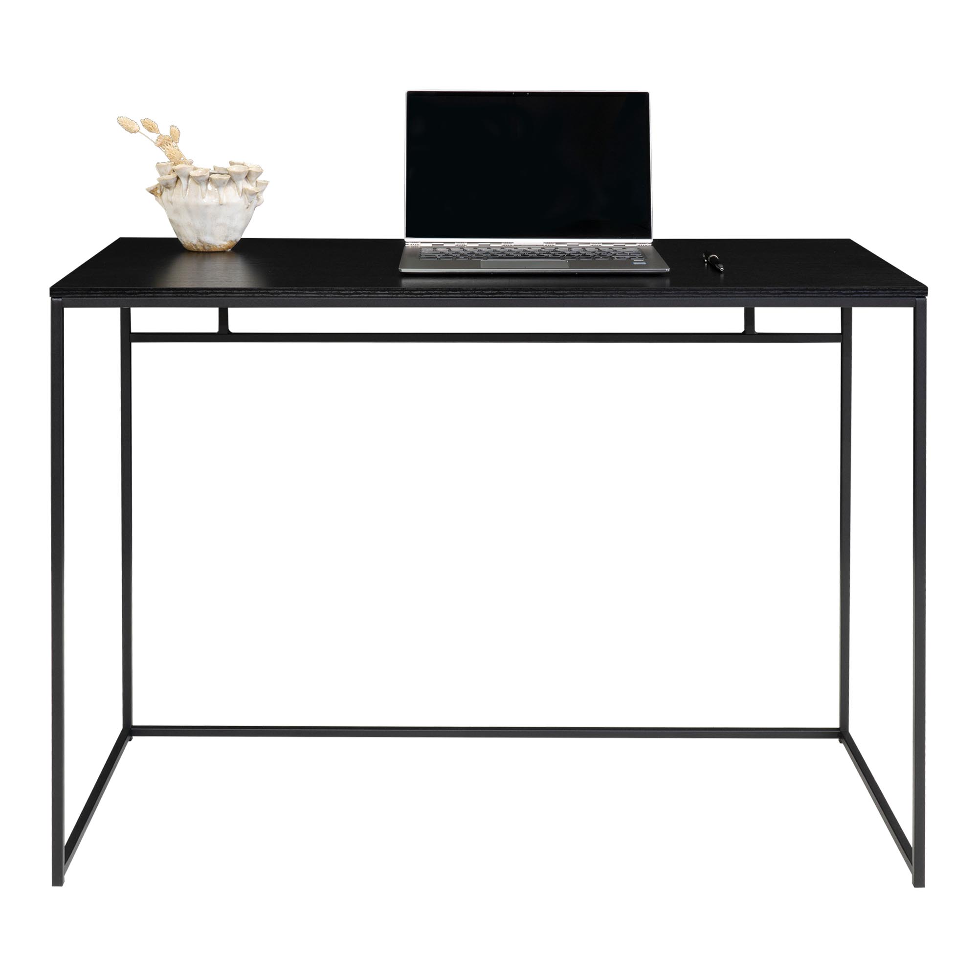 Vita Skrivebord, sort med sort stel, 100x45x75 cm - Billede 3