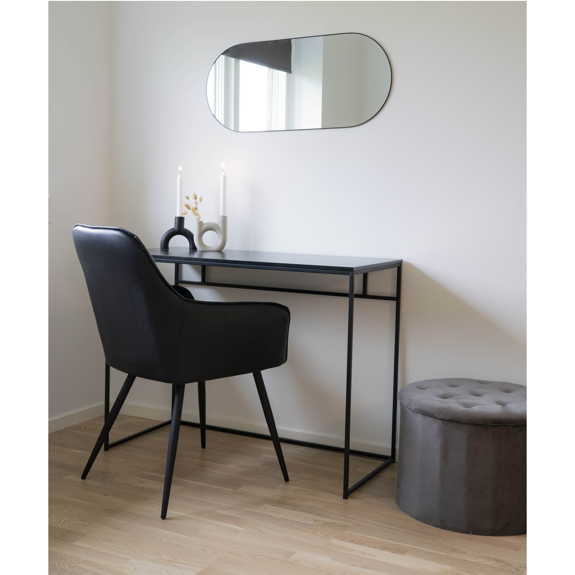 Vita Skrivebord, sort med sort stel, 100x45x75 cm - Billede 7
