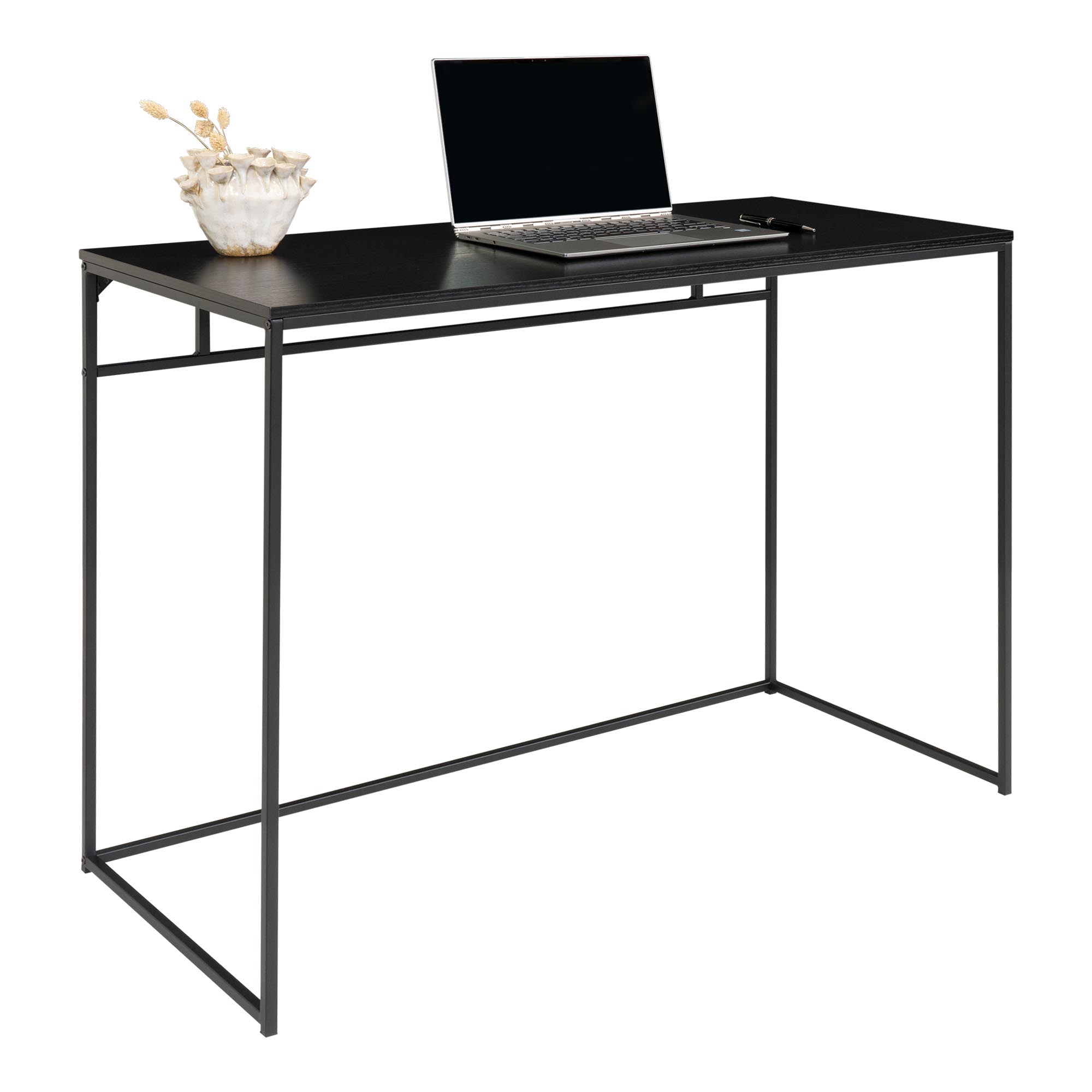 Vita Skrivebord, sort med sort stel, 100x45x75 cm