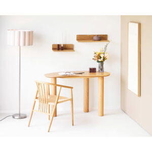 Livigno Skrivebord, eg/egefiner, organisk form, natur, 60x120x75 cm - Billede 6