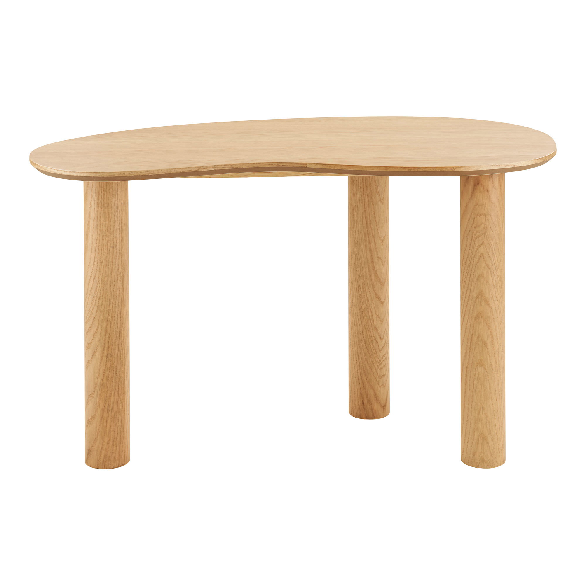 Livigno Skrivebord, eg/egefiner, organisk form, natur, 60x120x75 cm - Billede 2