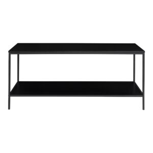 Vita TV bænk, 2 hylder, sort, sort stel, 100x36x45 cm - Billede 4