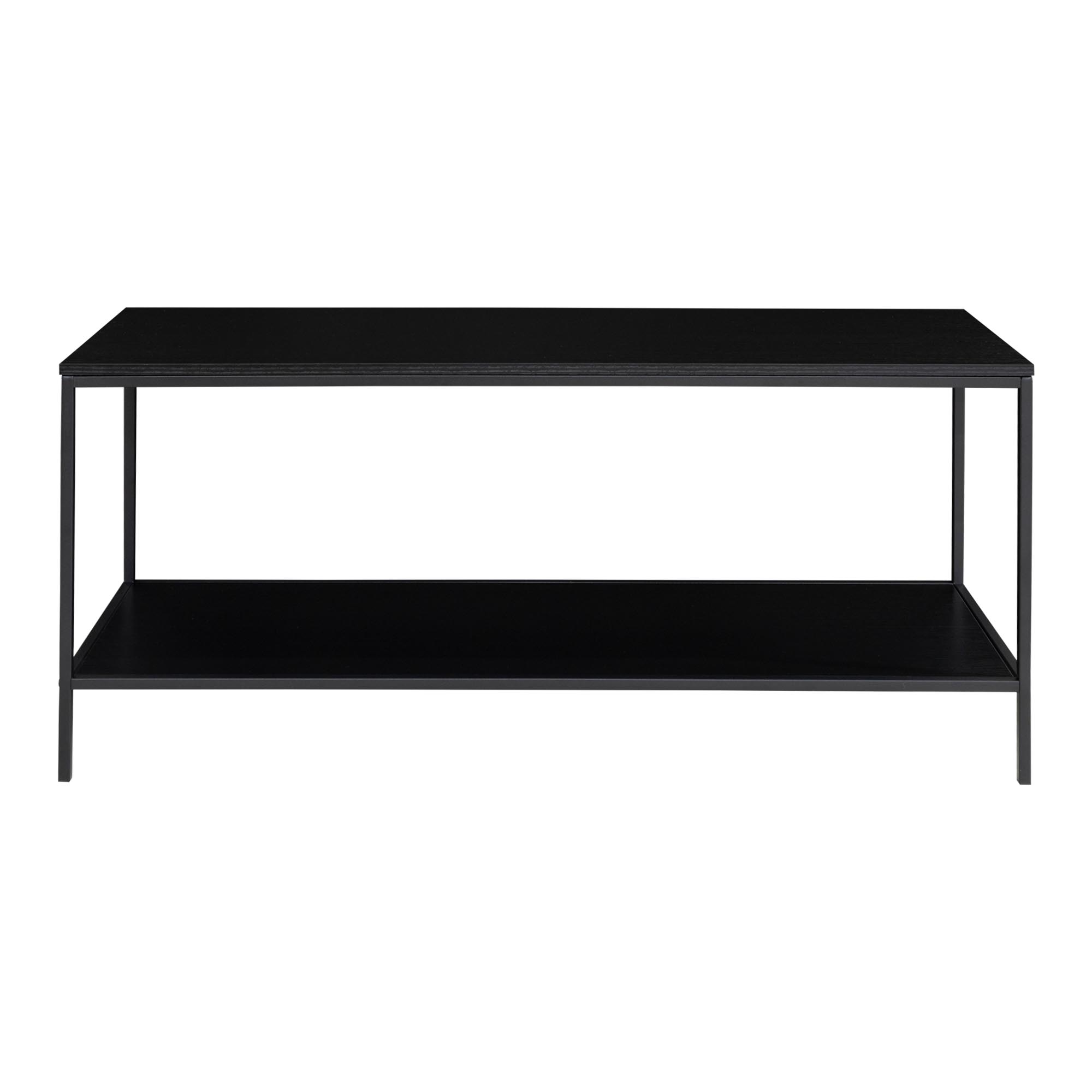 Vita TV bænk, 2 hylder, sort, sort stel, 100x36x45 cm - Billede 4