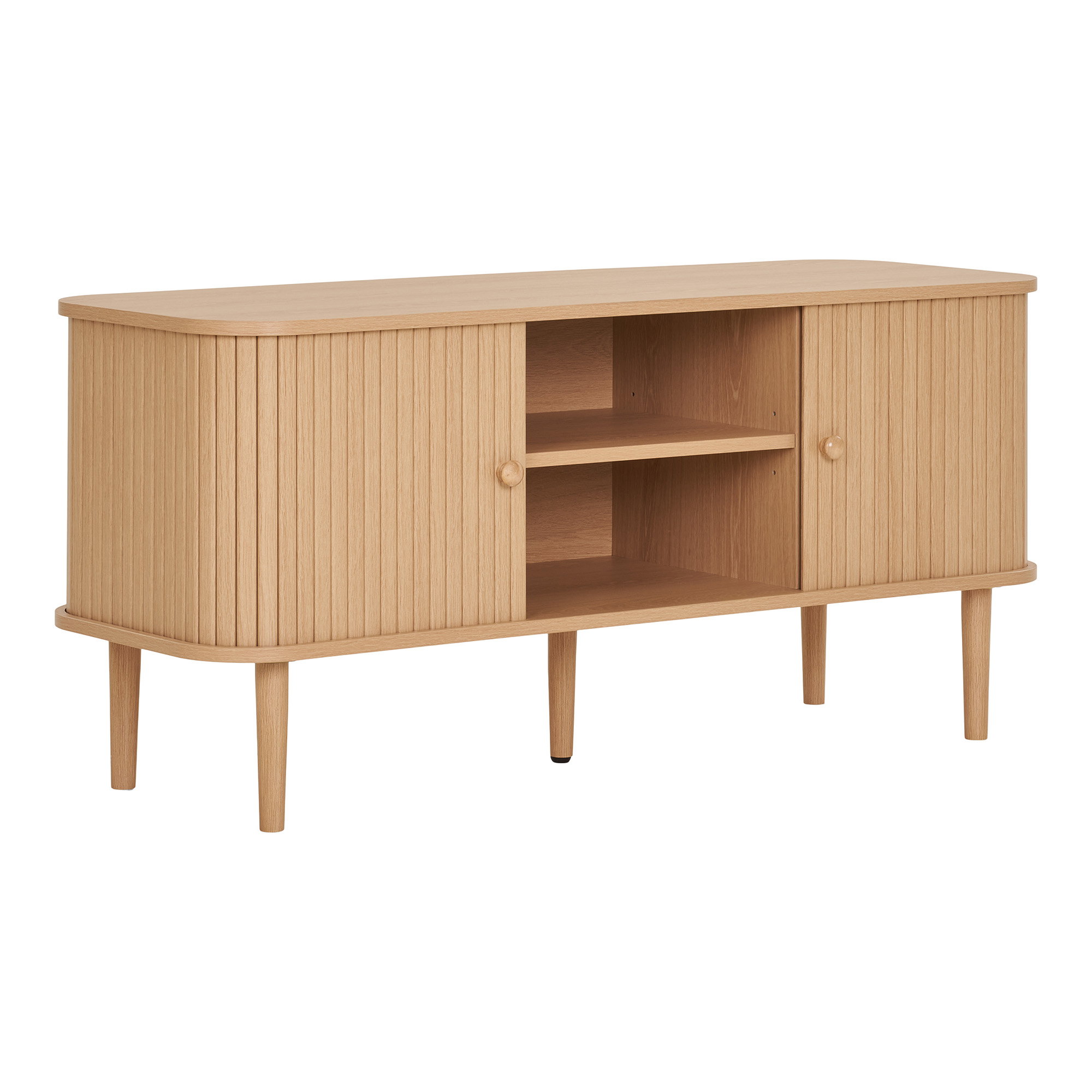Nikko TV-bænk, 2 låger, natur, 113x40x52 cm - Billede 3
