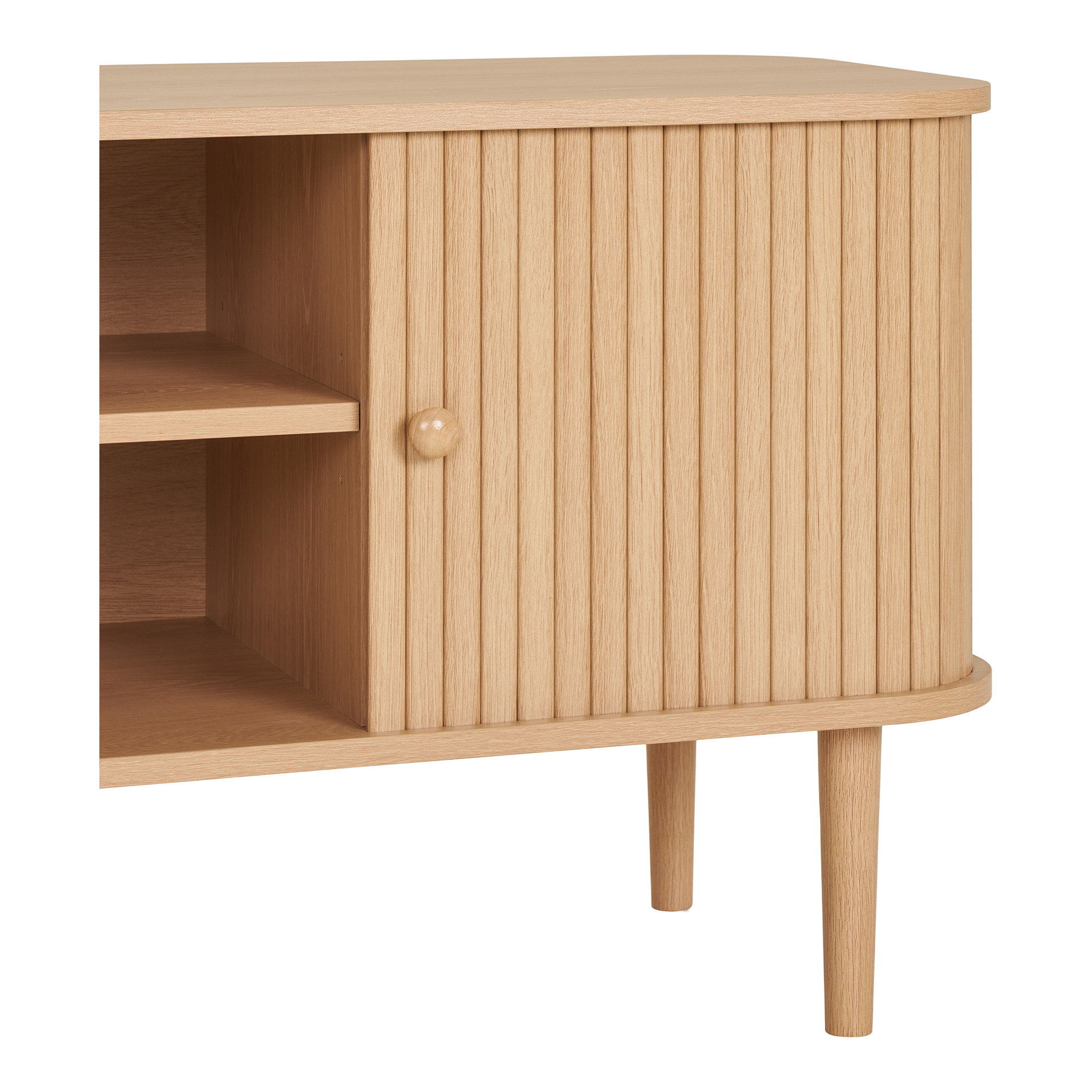 Nikko TV-bænk, 2 låger, natur, 113x40x52 cm - Billede 5