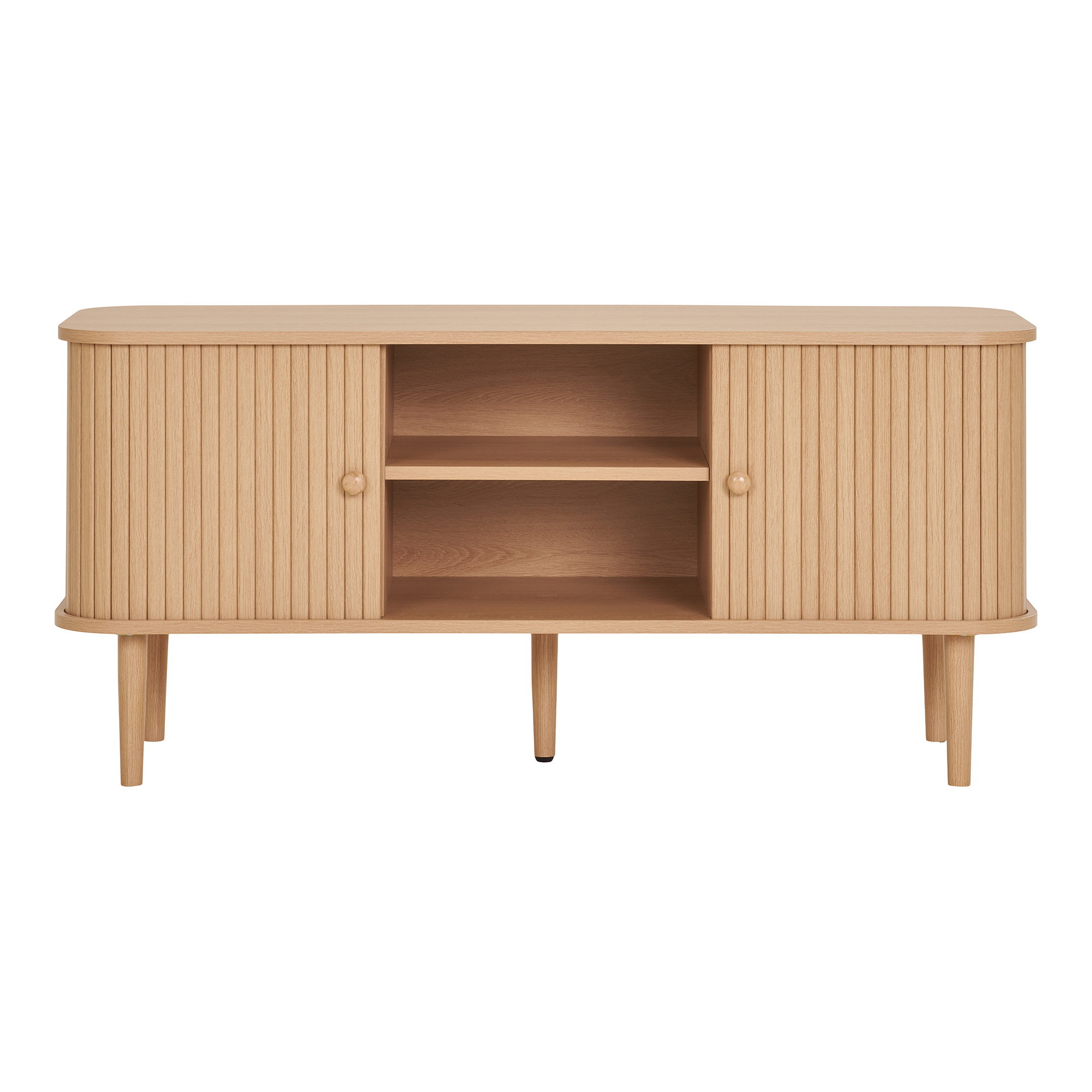 Nikko TV-bænk, 2 låger, natur, 113x40x52 cm