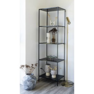 Vita Reol, 5 hylder, sort, sort stel, 51x36x170 cm - Billede 7