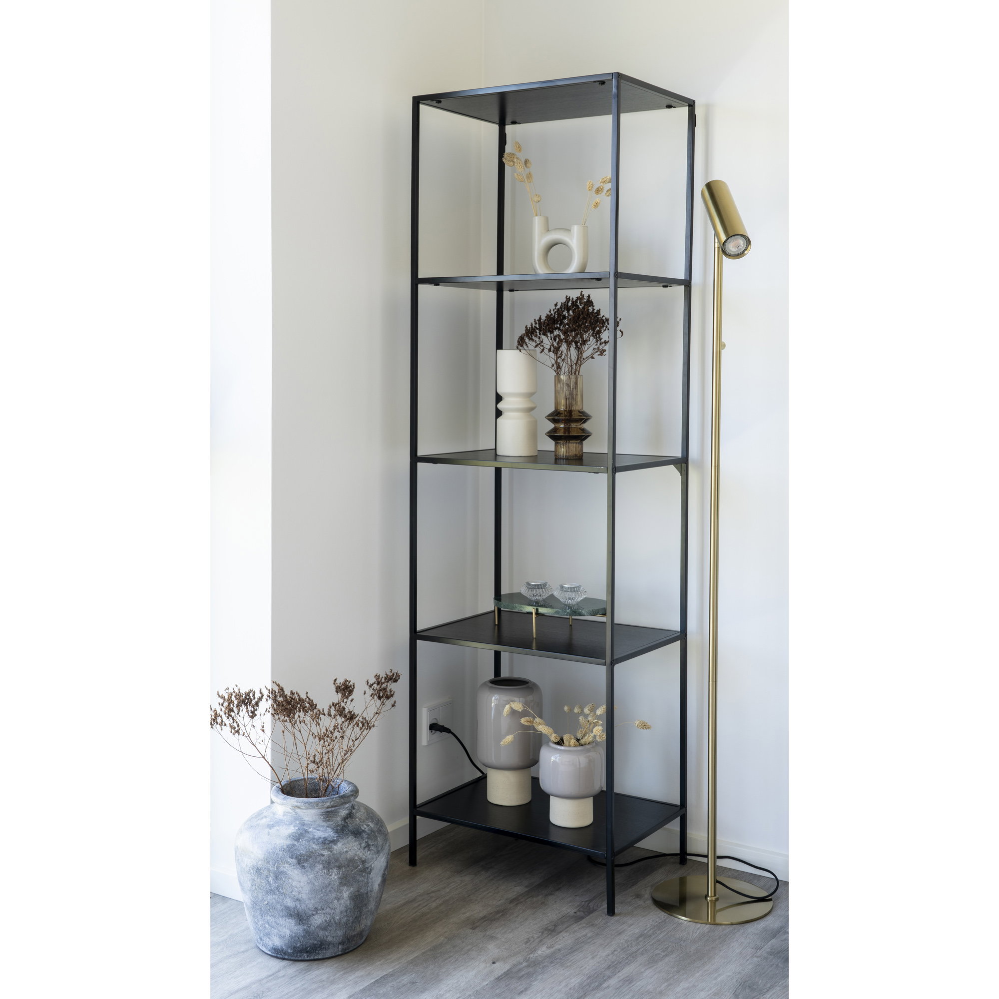 Vita Reol, 5 hylder, sort, sort stel, 51x36x170 cm - Billede 7