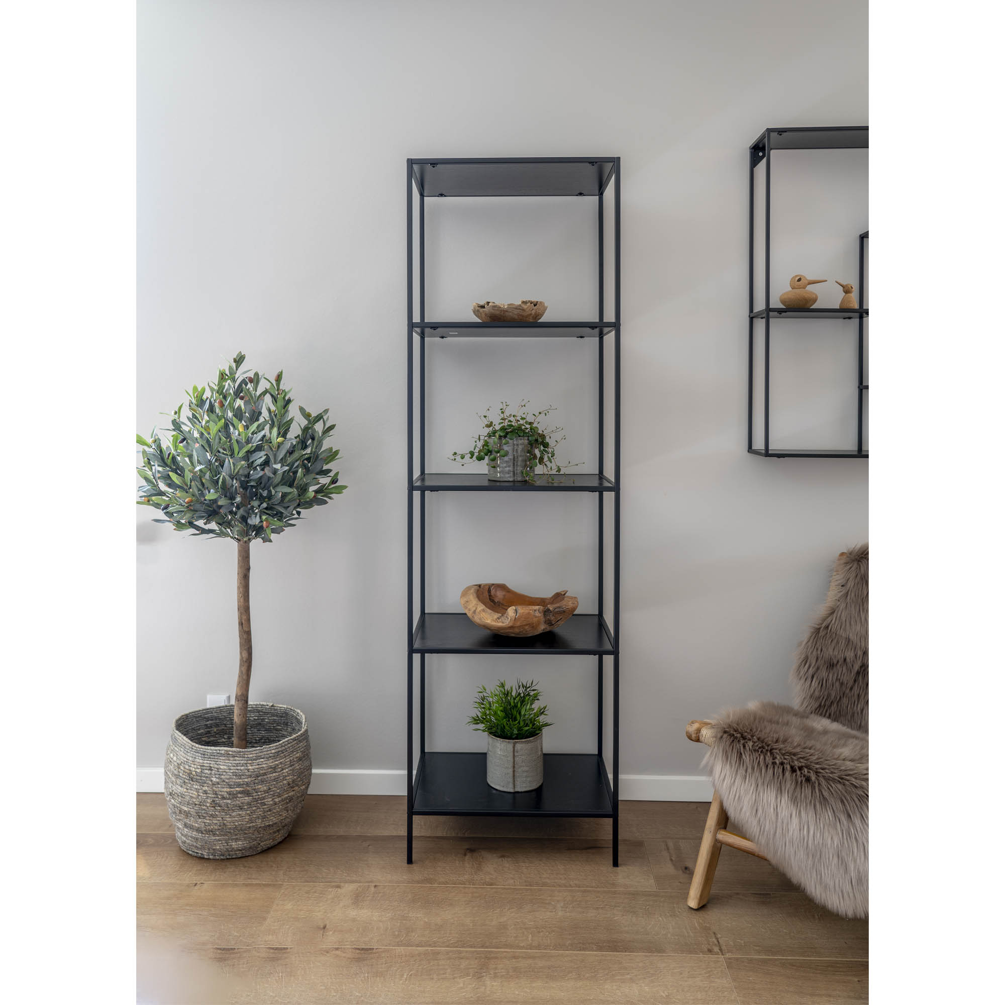 Vita Reol, 5 hylder, sort, sort stel, 51x36x170 cm - Billede 9