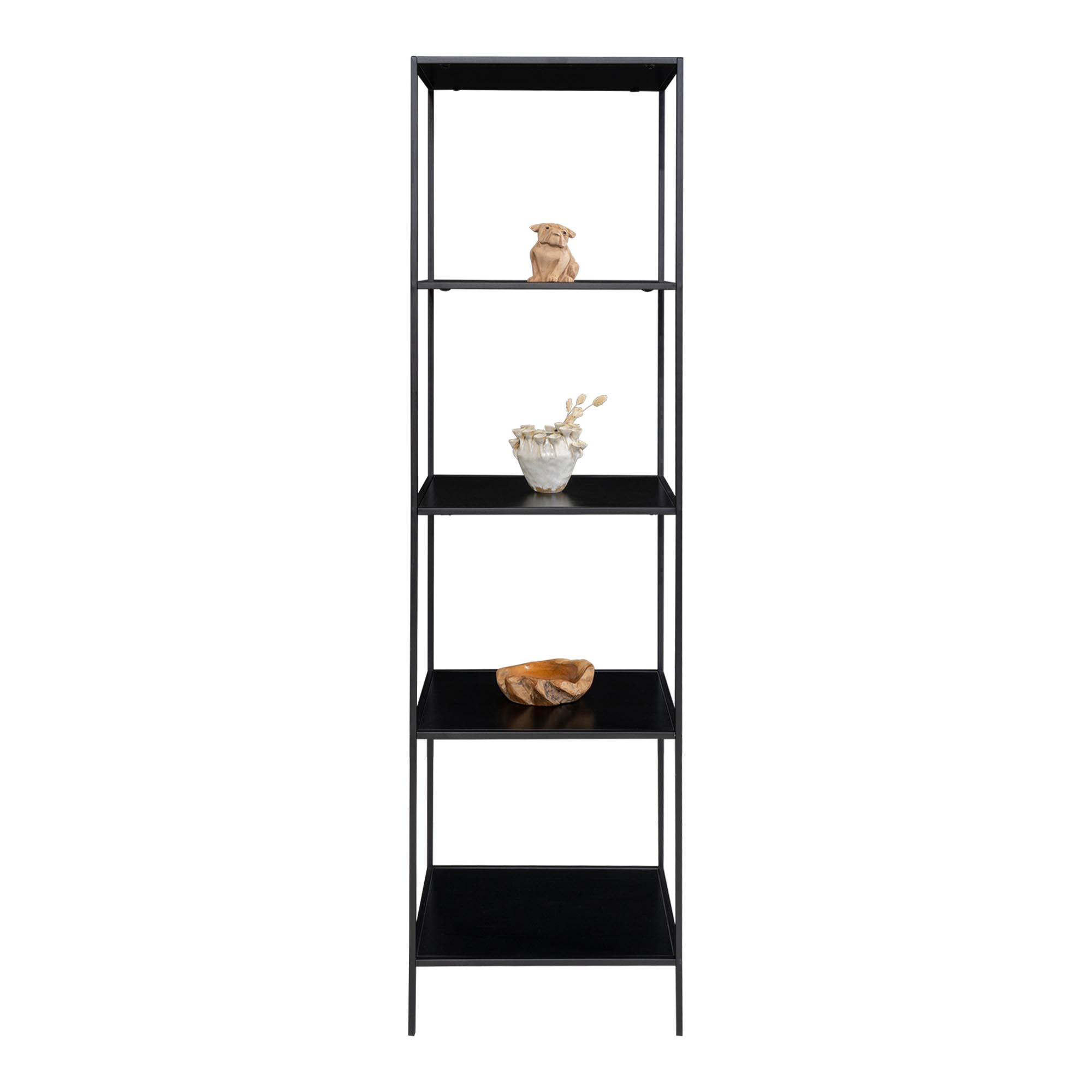 Vita Reol, 5 hylder, sort, sort stel, 51x36x170 cm - Billede 3