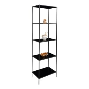Vita Reol, 5 hylder, sort, sort stel, 51x36x170 cm