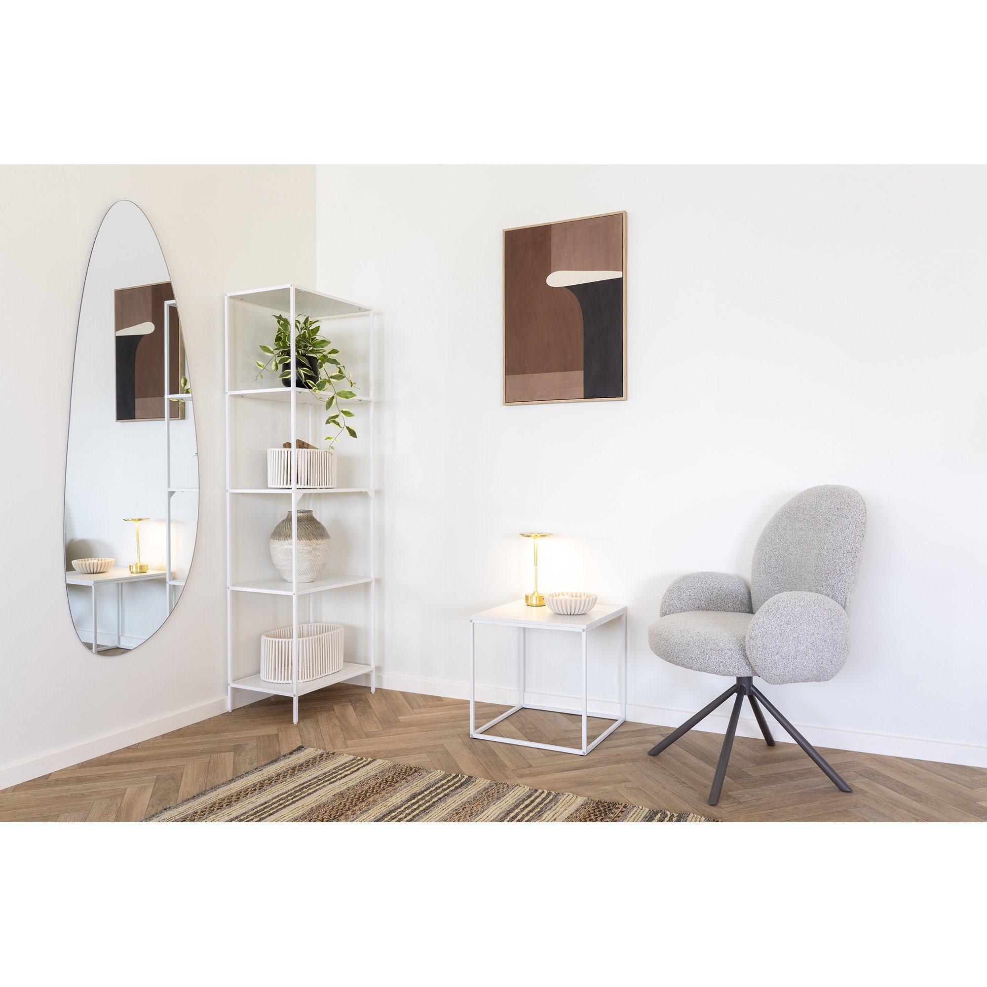 Vita Reol, 5 hylder, hvid, hvidt stel, 51x36x170 cm - Billede 4