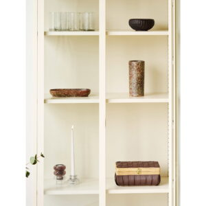 Brisbane Vitrineskab, 2 glaslåger, stål, off white, 80x35x175 cm - Billede 8