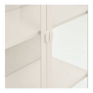 Brisbane Vitrineskab, 2 glaslåger, stål, off white, 80x35x175 cm - Billede 5