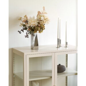 Brisbane Vitrineskab, 2 glaslåger, stål, off white, 80x40x101 cm - Billede 7