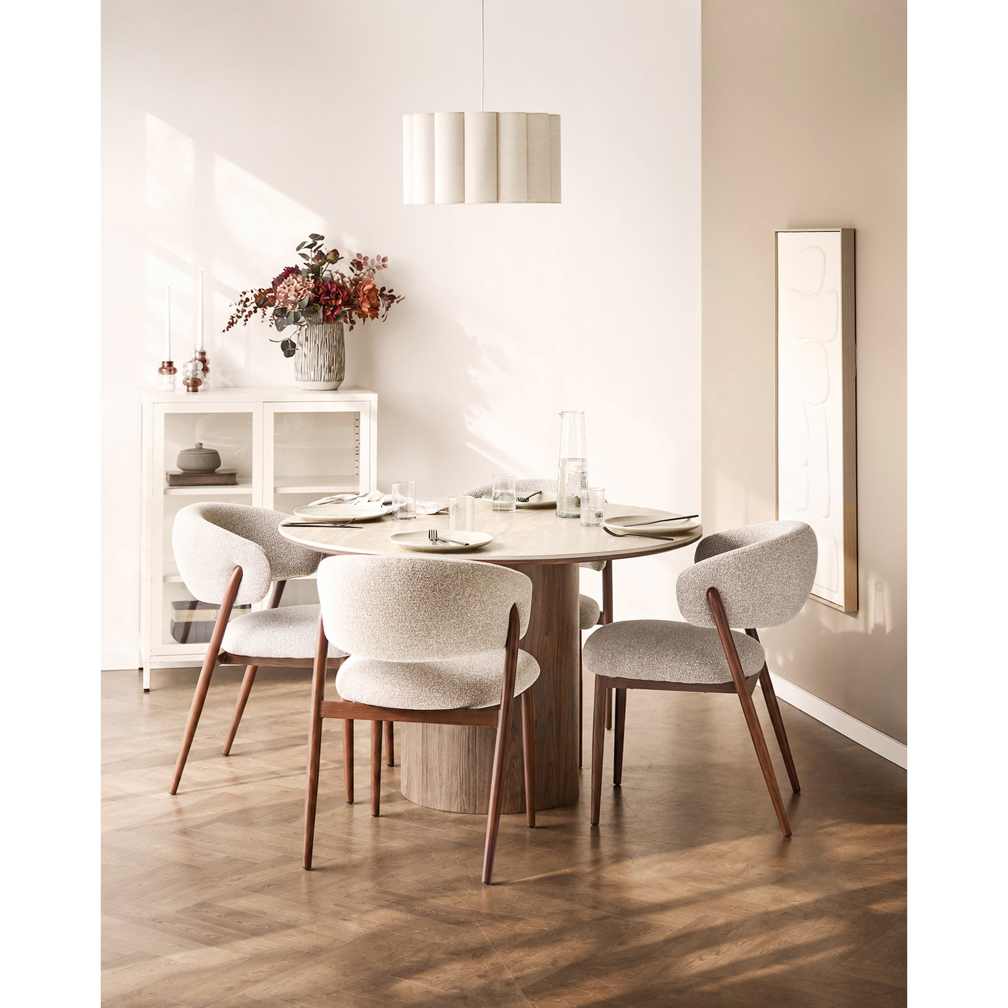 Brisbane Vitrineskab, 2 glaslåger, stål, off white, 80x40x101 cm - Billede 10