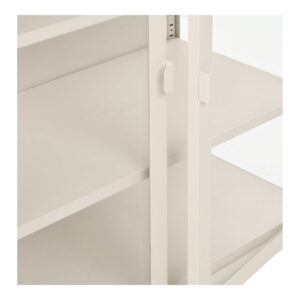 Brisbane Vitrineskab, 2 glaslåger, stål, off white, 80x40x101 cm - Billede 5