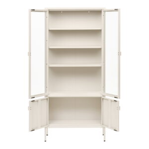 Brisbane Vitrineskab, 4 låger, stål, off white, 80x35x180 cm - Billede 3