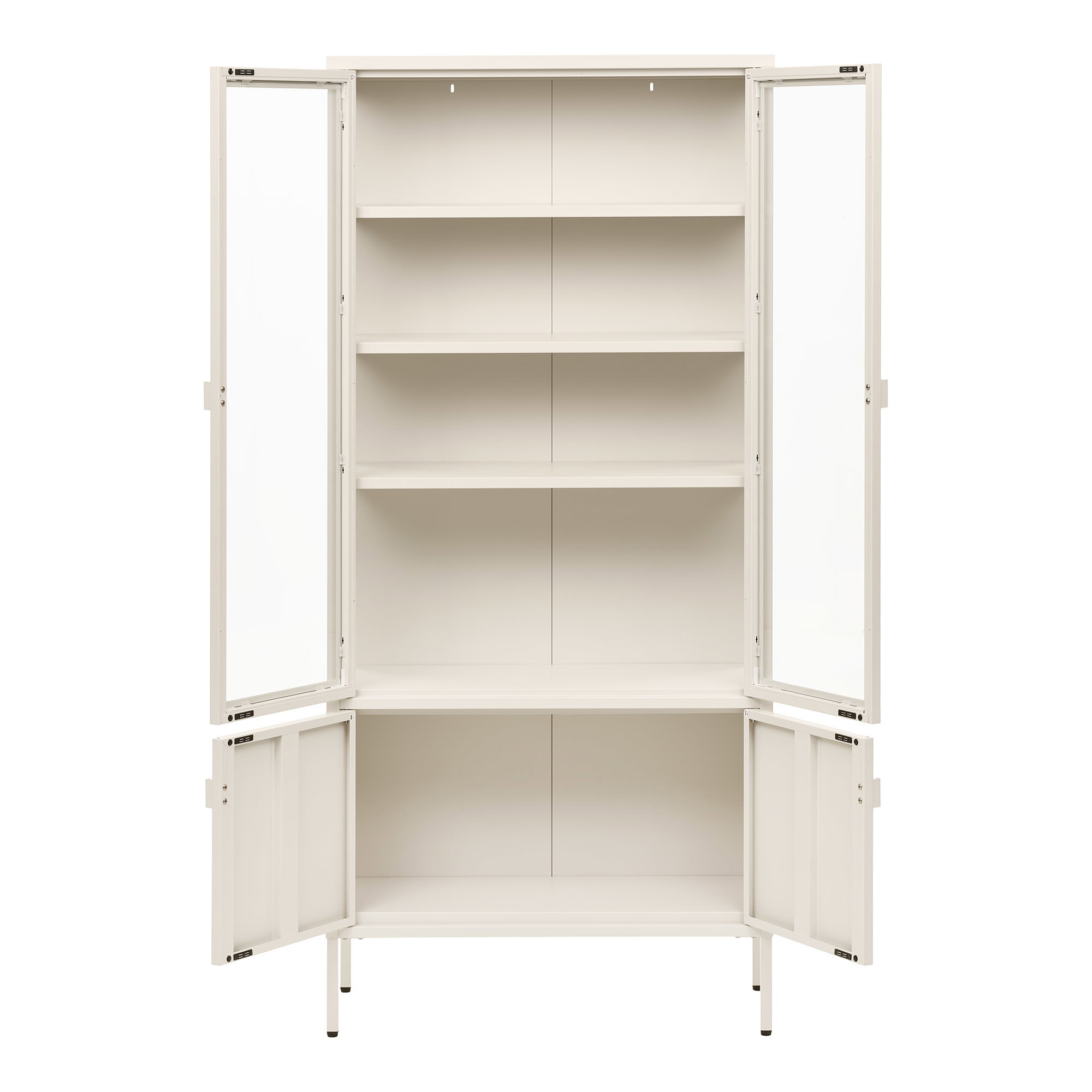 Brisbane Vitrineskab, 4 låger, stål, off white, 80x35x180 cm - Billede 3