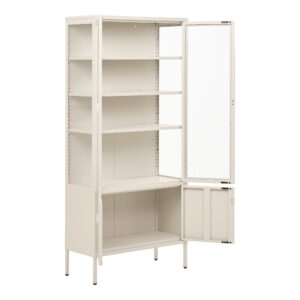 Brisbane Vitrineskab, 4 låger, stål, off white, 80x35x180 cm - Billede 4