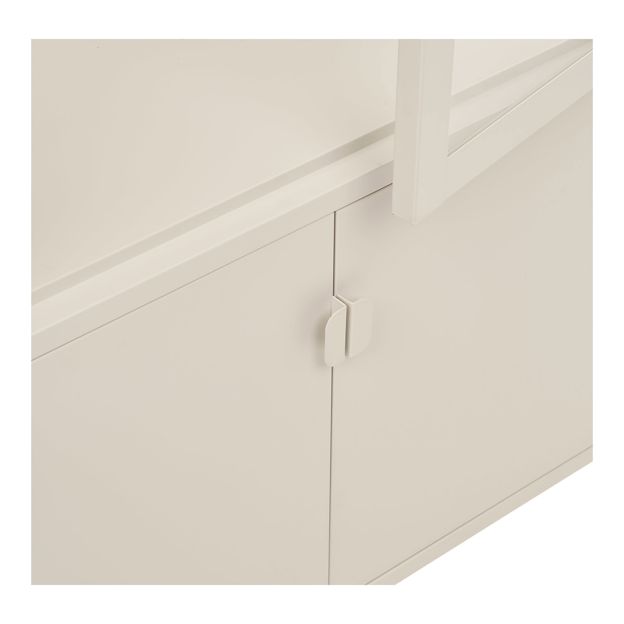 Brisbane Vitrineskab, 4 låger, stål, off white, 80x35x180 cm - Billede 5