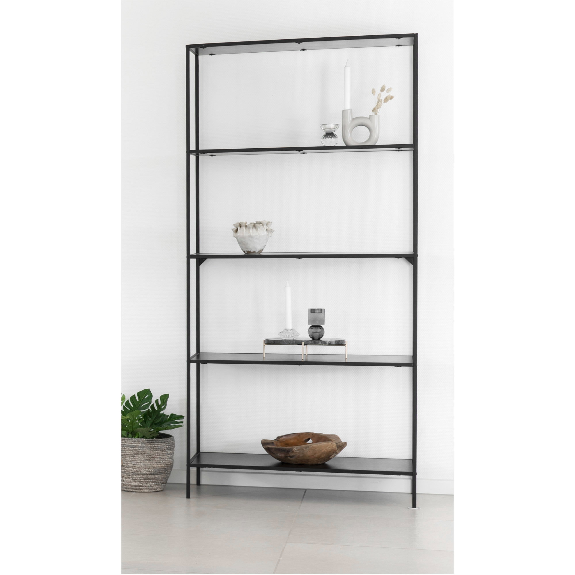 Vita Reol, 5 hylder, metal, sort, 80x36x170 cm - Billede 5