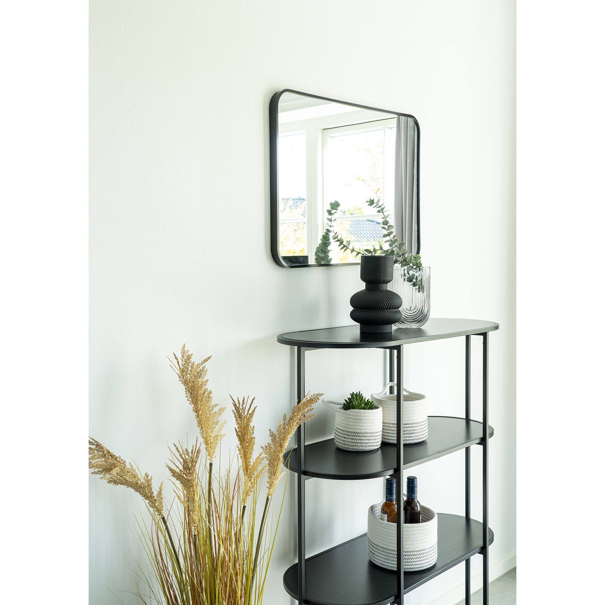 Vita Reol oval, 4 hylder, sort, sort stel, 85x36x111 cm - Billede 4